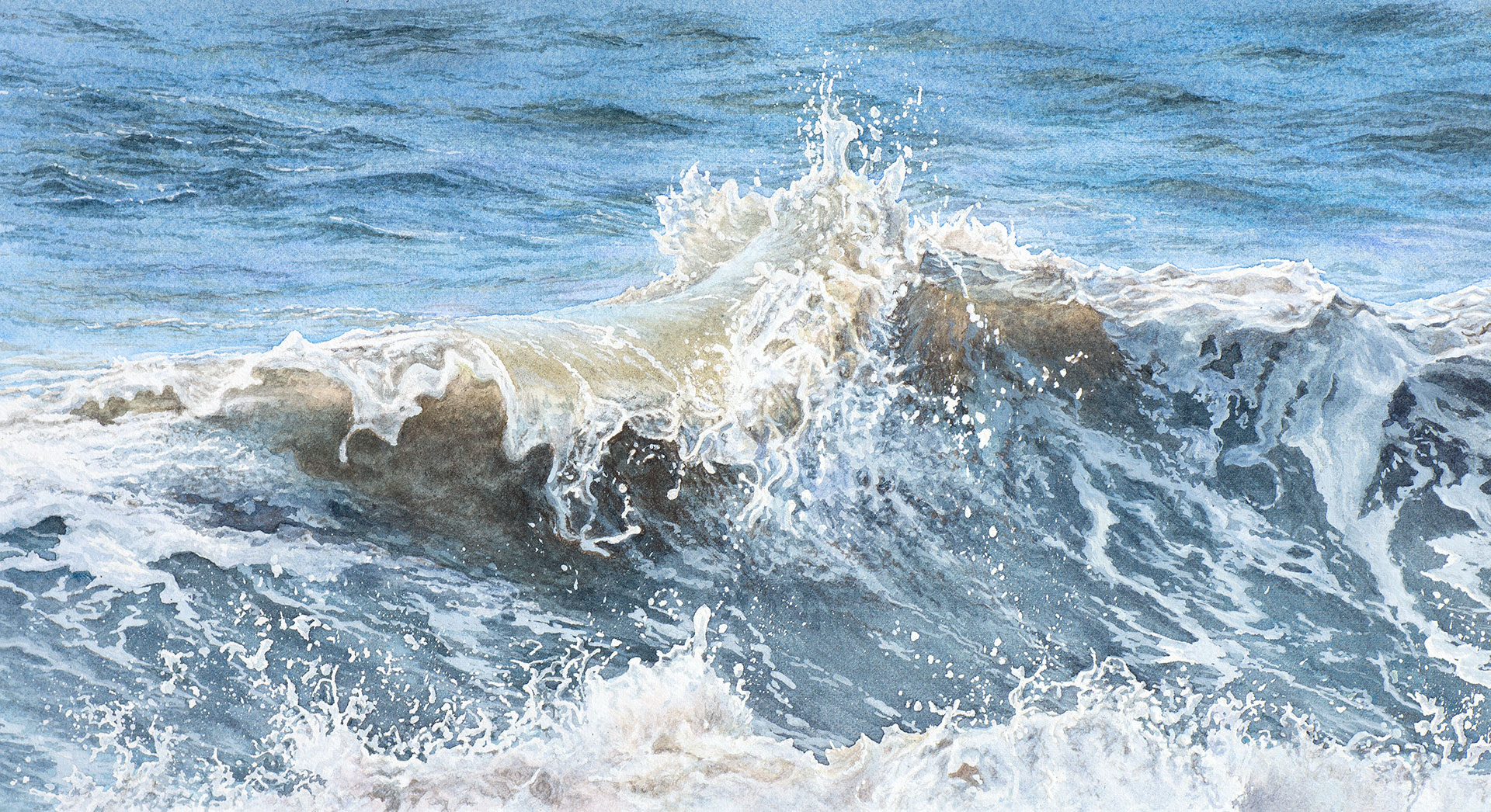 Wave Crest. Painting by Felicity Flutter