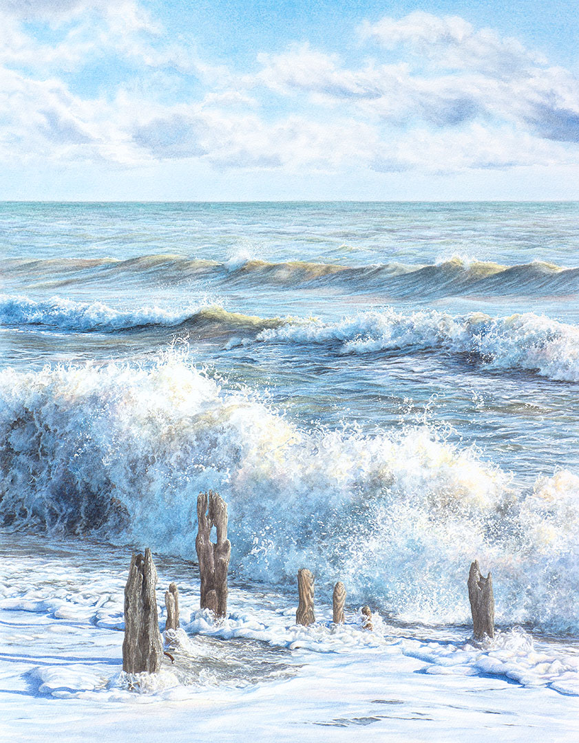 Sentinels of the Sea. Painting by Felicity Flutter