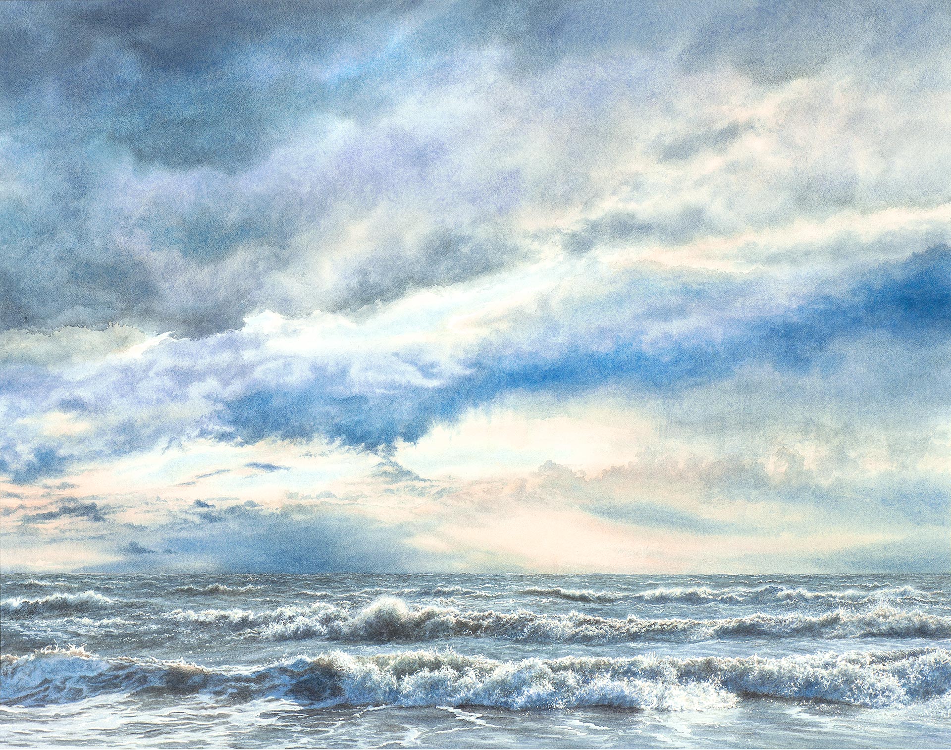 Break in the Storm. Painting by Felicity Flutter