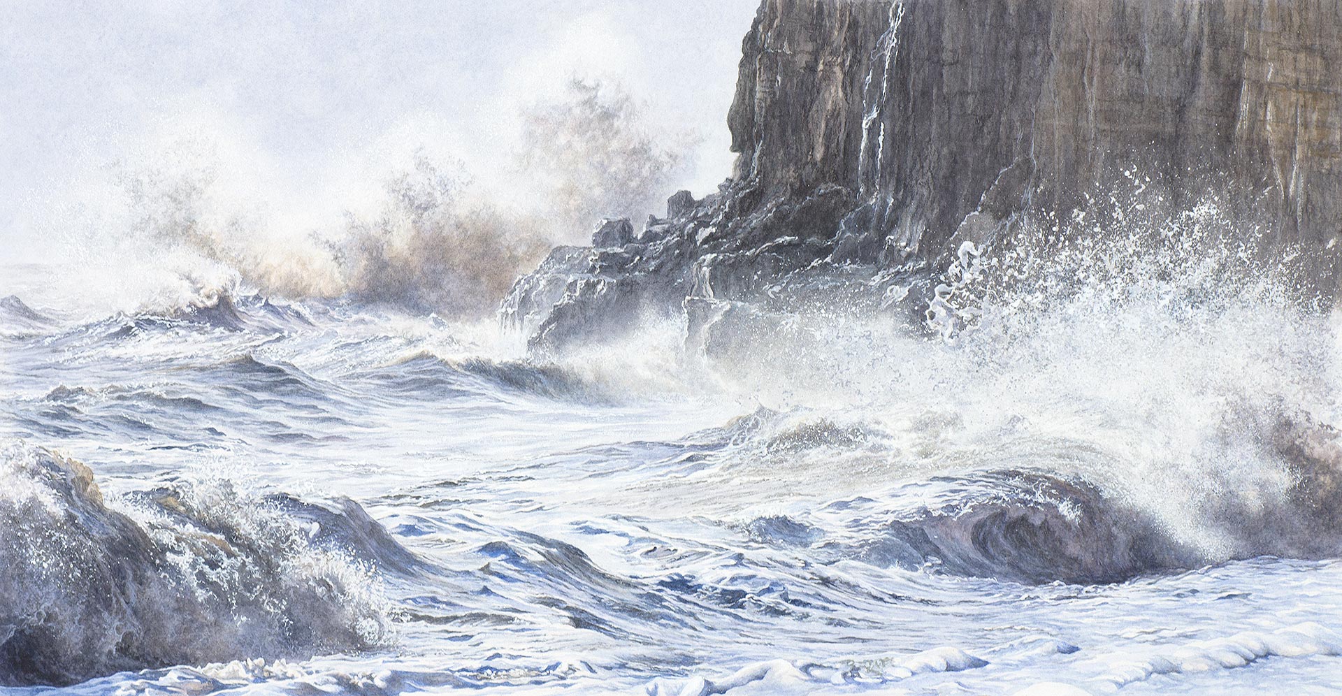 Restless Sea. Painting by Felicity Flutter