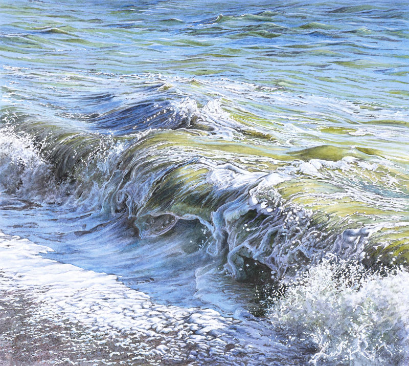 Sping Surf. Painting by Felicity Flutter