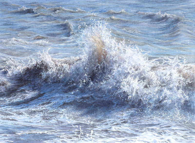 Wave painting by Felicity Flutter 